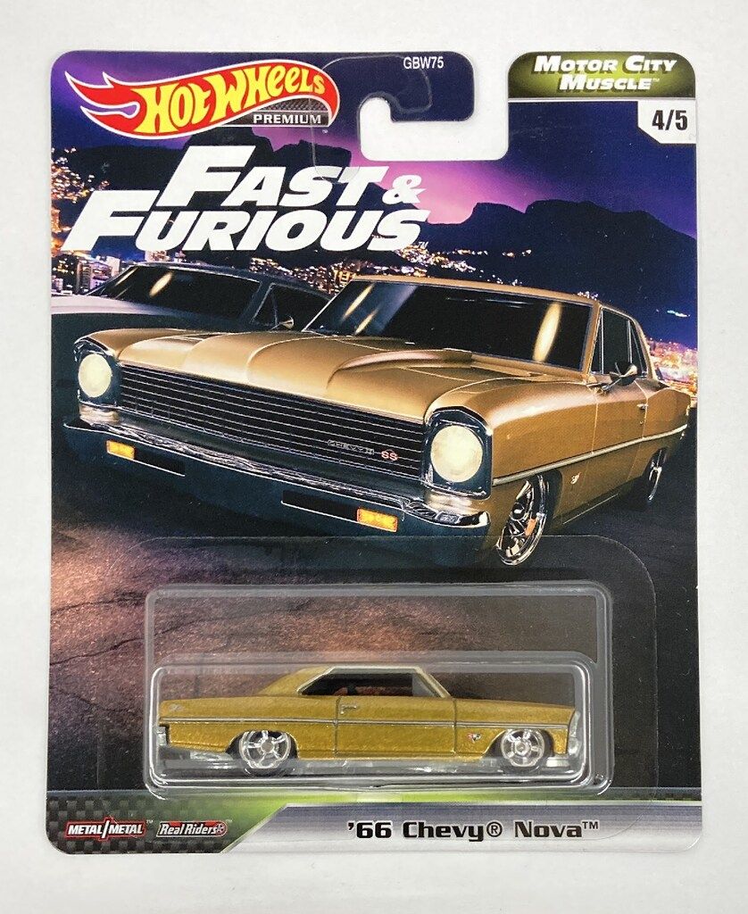 MATTEL HOTWHEELS MOTOR CITY MUSCLE FAST&FURIOUS '66 Chevy Nova 4/5
