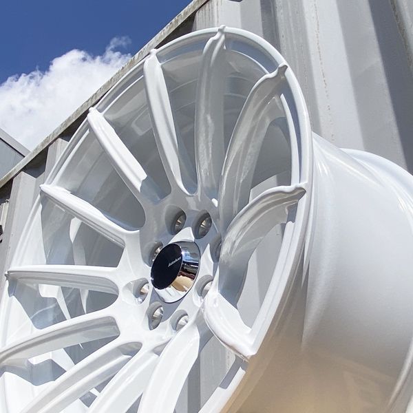 ホワイトカラー 15×8.25J +20 PCD 100 114.3 4穴 15インチホイール4本