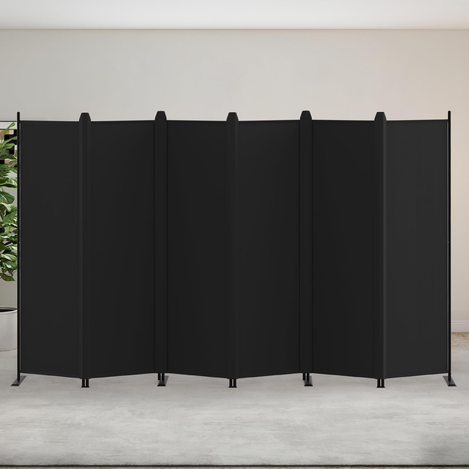 【特価セール】Kokorona パーテーション 間仕切り 4連 カバーストリップ付き 高さ176cm 幅329cm 衝立パーテーション スクリーン 折りたたみ 布タイプ 屏風 目隠し 区切り 衝立 軽量 オフィス 事務所 ブラック