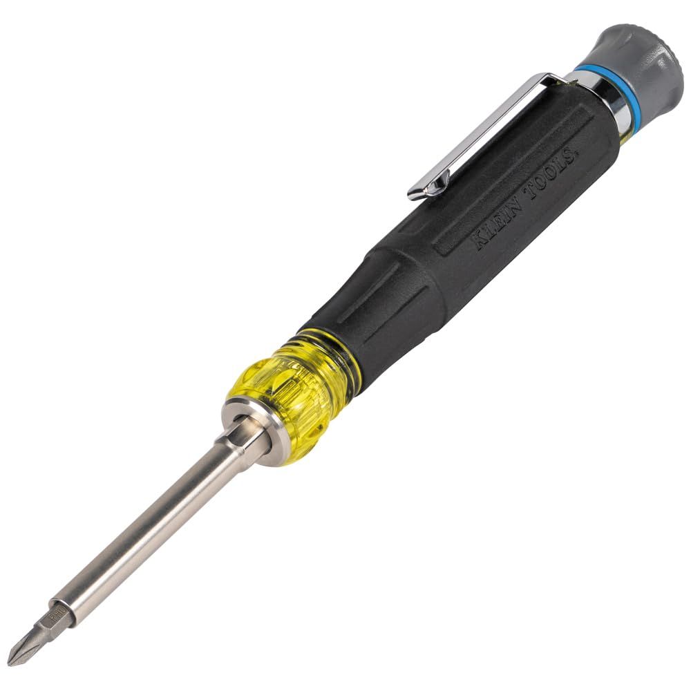 Klein Tools 32611P ミニ精密ドライバー 13イン1 磁気マルチビットポケットドライバー ナットドライバー、プラス、スロット、六角チップ付き