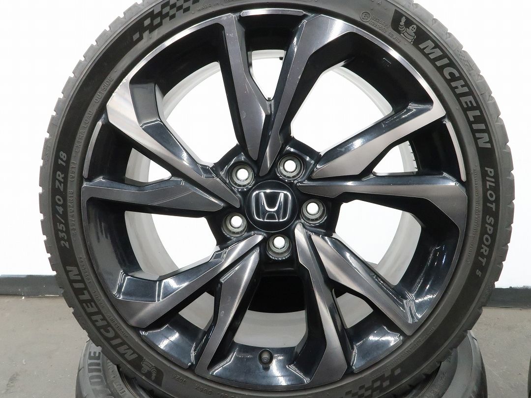 【さと様】値引FK7前期 純正 18in8j+50 ミシュラン235/40R18 4本 ホンダ FK7 シビック ハッチバック 純正 18インチ 8J +50 5H PCD