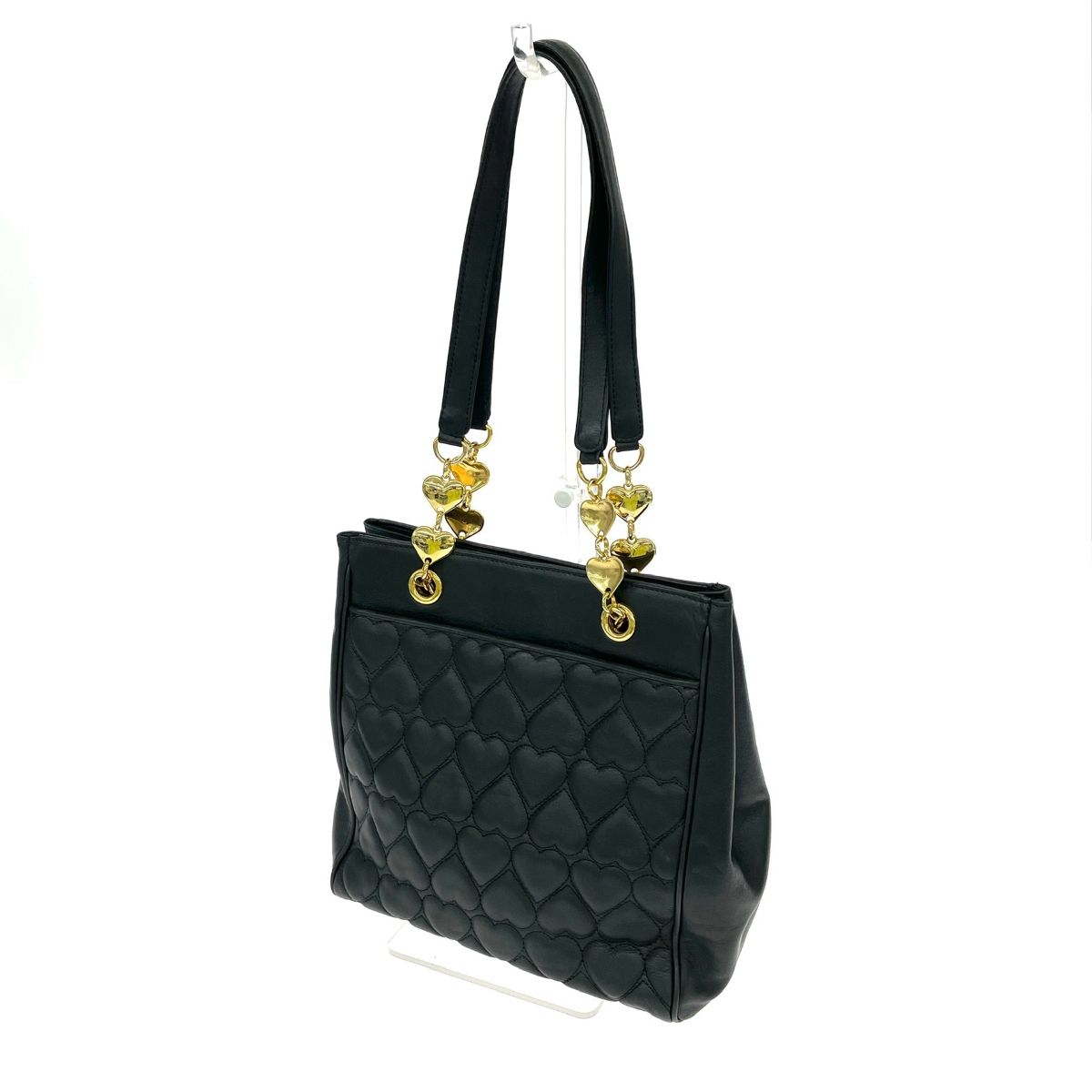 MOSCHINO モスキーノ　トートバッグ　チェーン　ビンテージ　チャーム MOSCHINO モスキーノ チェーントートバッグ キルティング ラムスキン