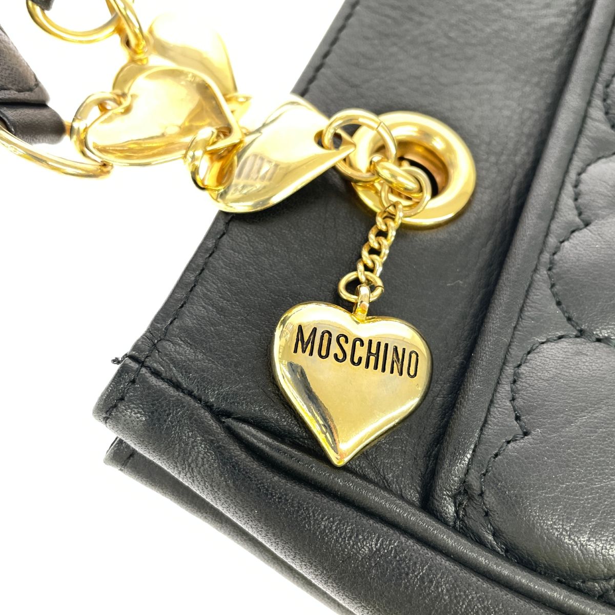 MOSCHINO モスキーノ チェーントートバッグ キルティング ラムスキン