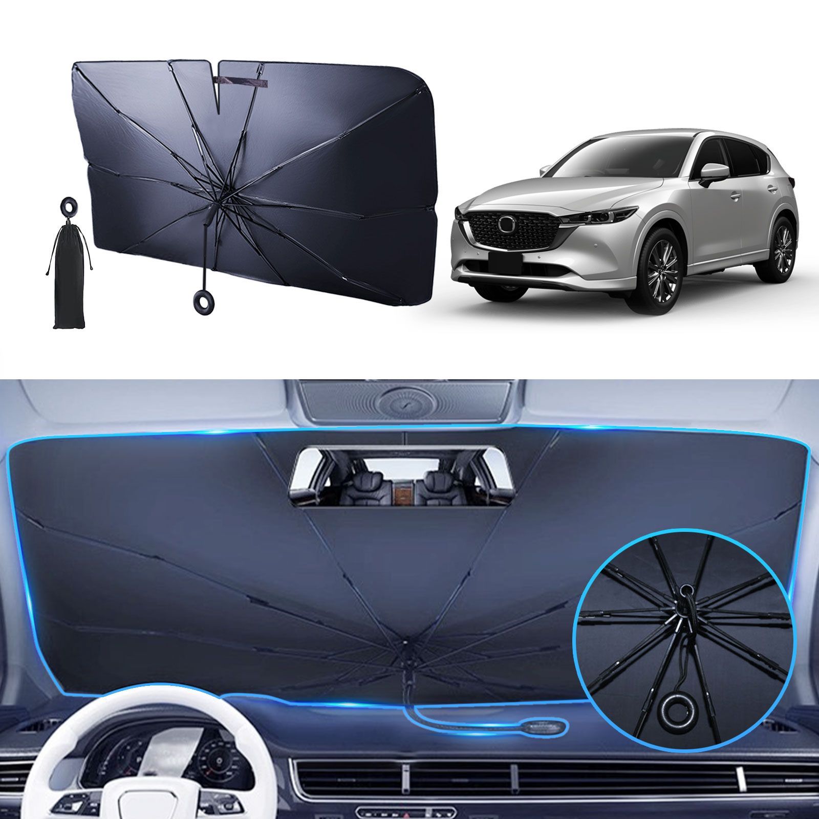 CX-5 KFEP KF5P KF2P サンシェード 専用設計 マルチサンシェード カーテン シェード 遮光 日除け 車中泊 アウトドア キャンプ 紫外線 CX-5 KF系 KFEP マツダ純正部品 フロントサンシェード フロントガラス