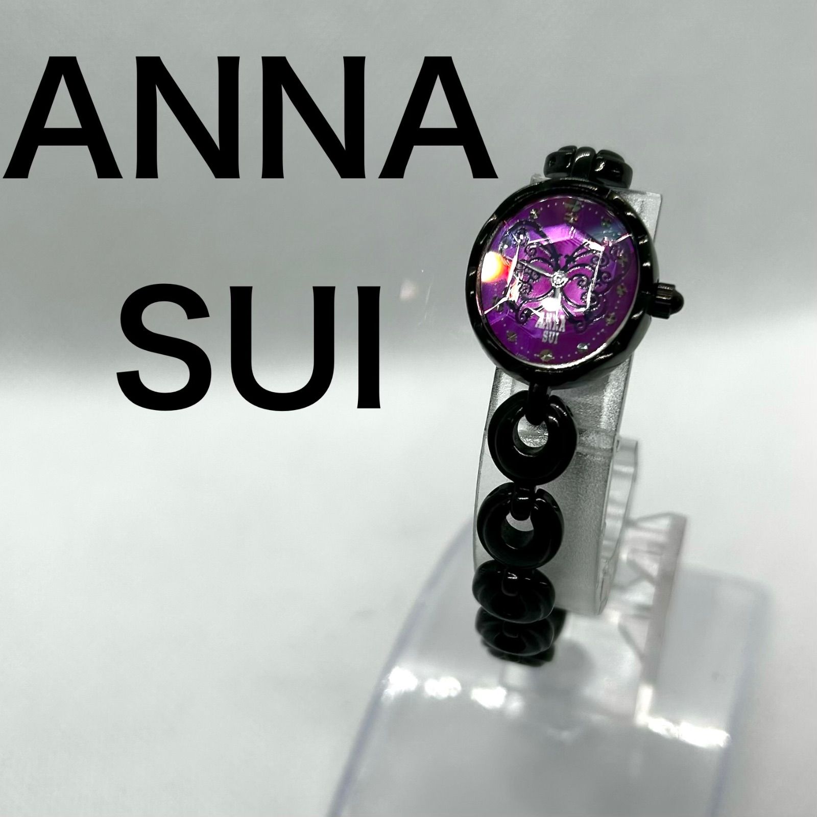 動作OK】ANNA SUI アナスイ 腕時計 1N00-0RG0 バタフライ 蝶 紫 - メルカリ