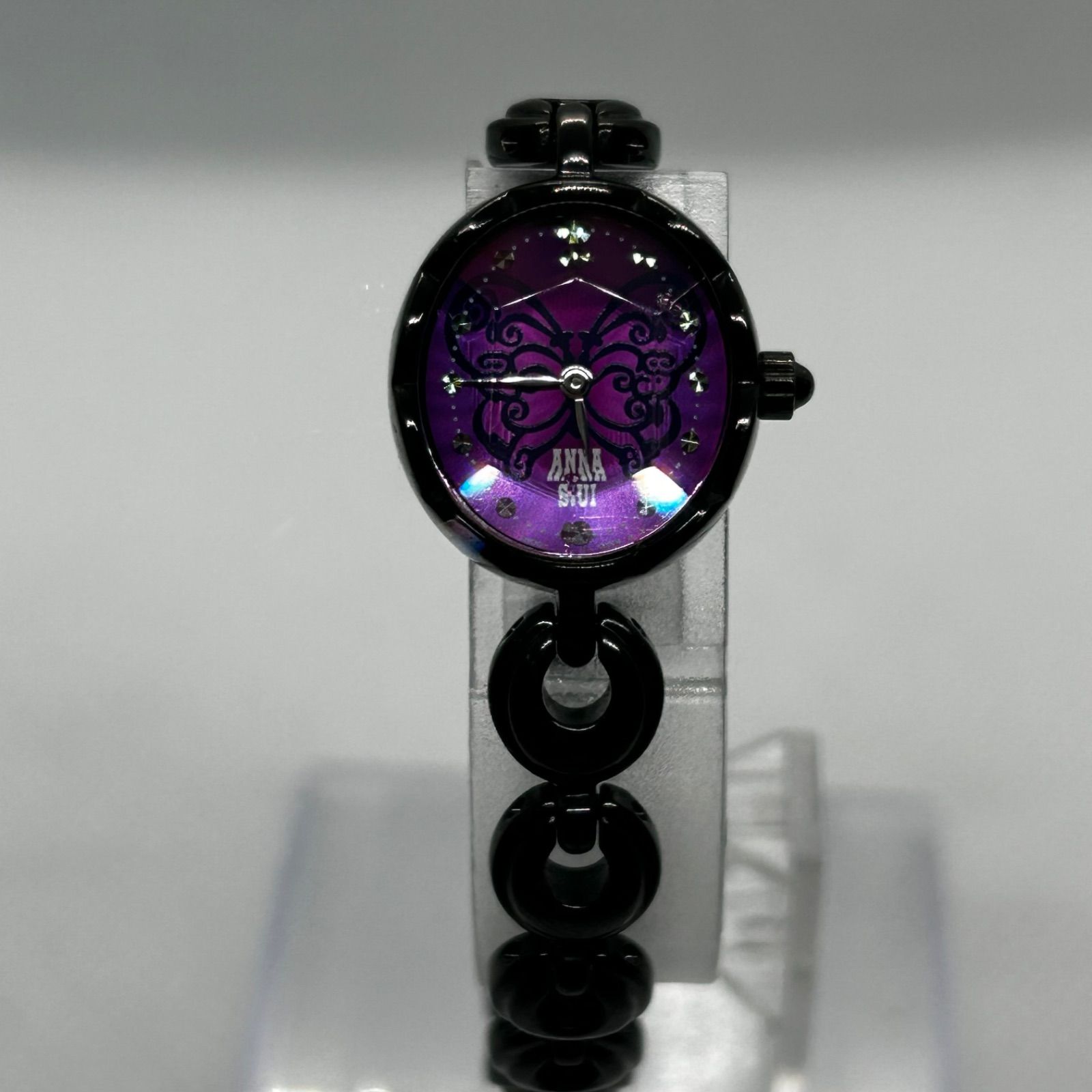 動作OK】ANNA SUI アナスイ 腕時計 1N00-0RG0 バタフライ 蝶 紫 - メルカリ