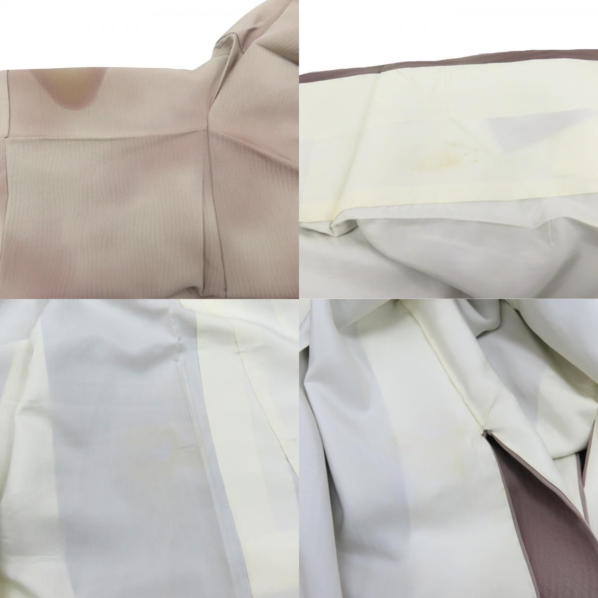 【中古】 訪問着・付下 正絹 パープル系 グレージュ ぼかし 刺繍 和装 呉服 和服 きもの レディース 女性 中古】 訪問着・付下 正絹 パープル系 グレージュ ぼかし 刺繍 和装