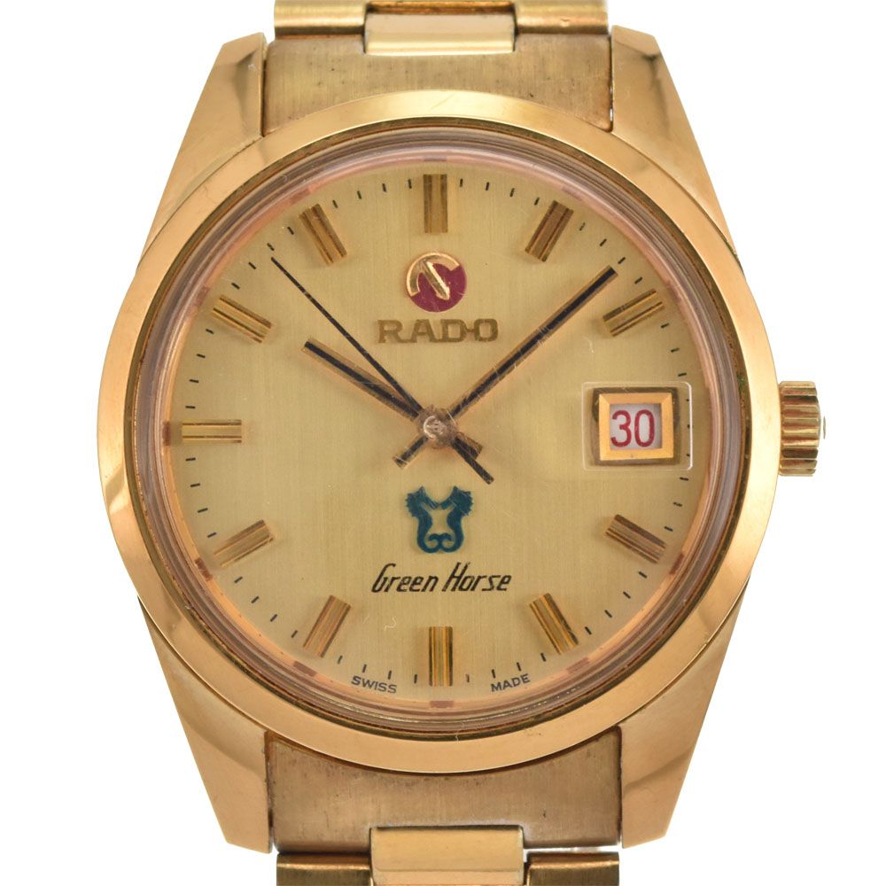 ラドー RADO 11658 グリーンホース デイト SS/GP 自動巻き メンズ M