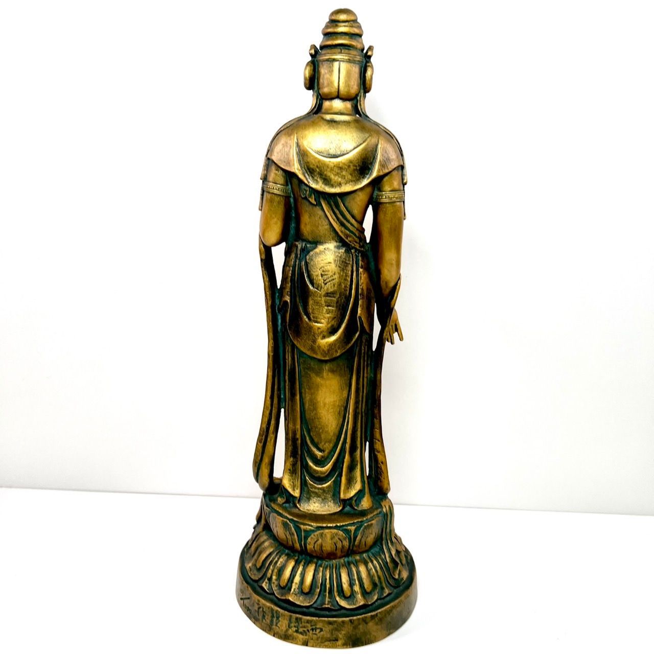 聖観世音菩薩像 北村西望 謹作 ブロンズ像 銅塗金 仏像 133 / 1000