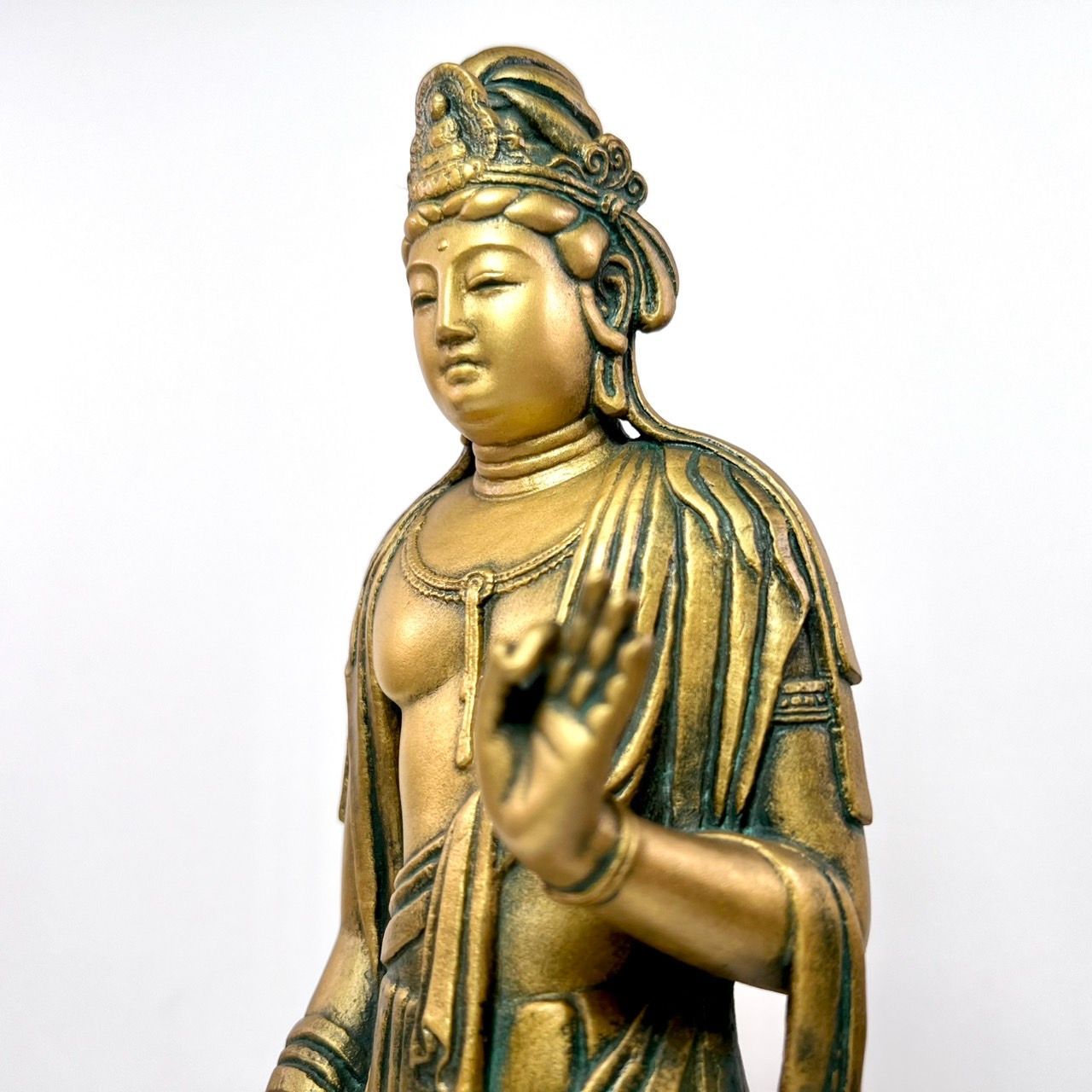 聖観世音菩薩像 北村西望 謹作 ブロンズ像 銅塗金 仏像 133 / 1000