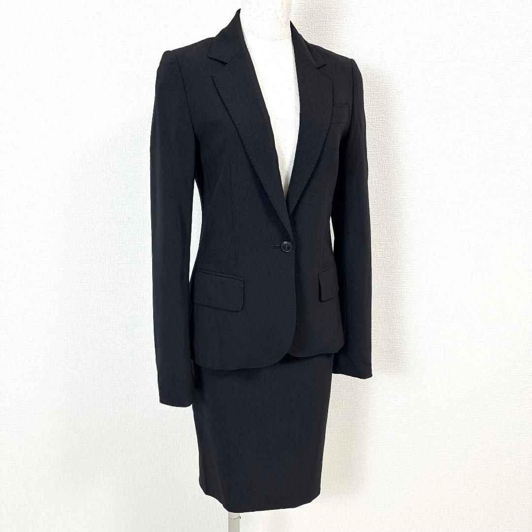Theory スカートスーツセットアップ ワンボタン XO ブラック 無地