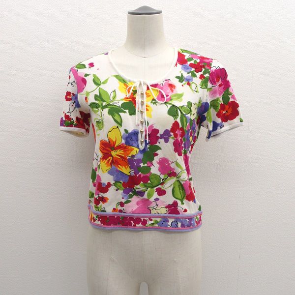 LEONARD / レオナール ◇半袖シャツ/カットソー/花柄/ホワイト/サイズM