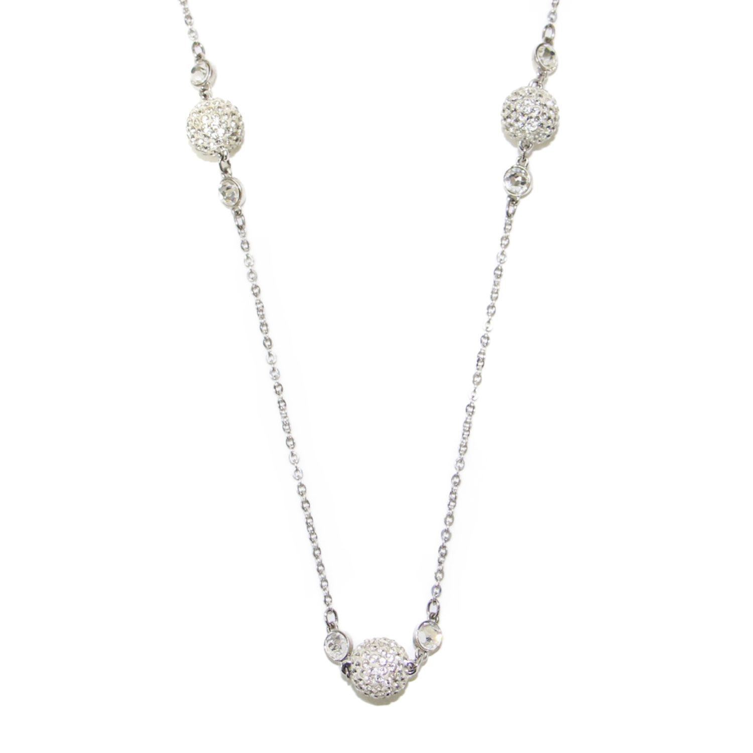 SWAROVSKI スワロフスキー　ロングネックレス　パヴェ　ボール SWAROVSKI スワロフスキー ネックレス | Entire ロングパヴェ