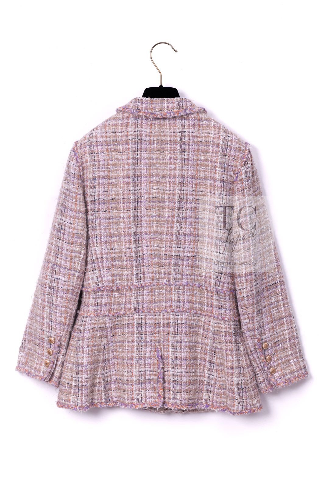 シャネル ジャケット CHANEL ピンク ベージュ マルチカラー モヘア