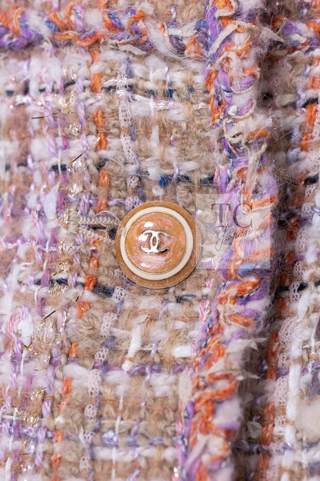 シャネル ジャケット CHANEL ピンク ベージュ マルチカラー モヘア