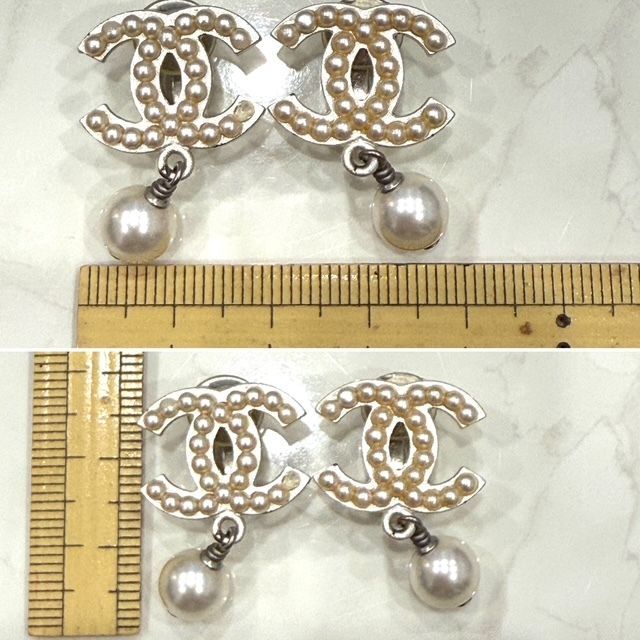 シャネル CHANEL イヤリング ココマーク シルバー×パール 03A 