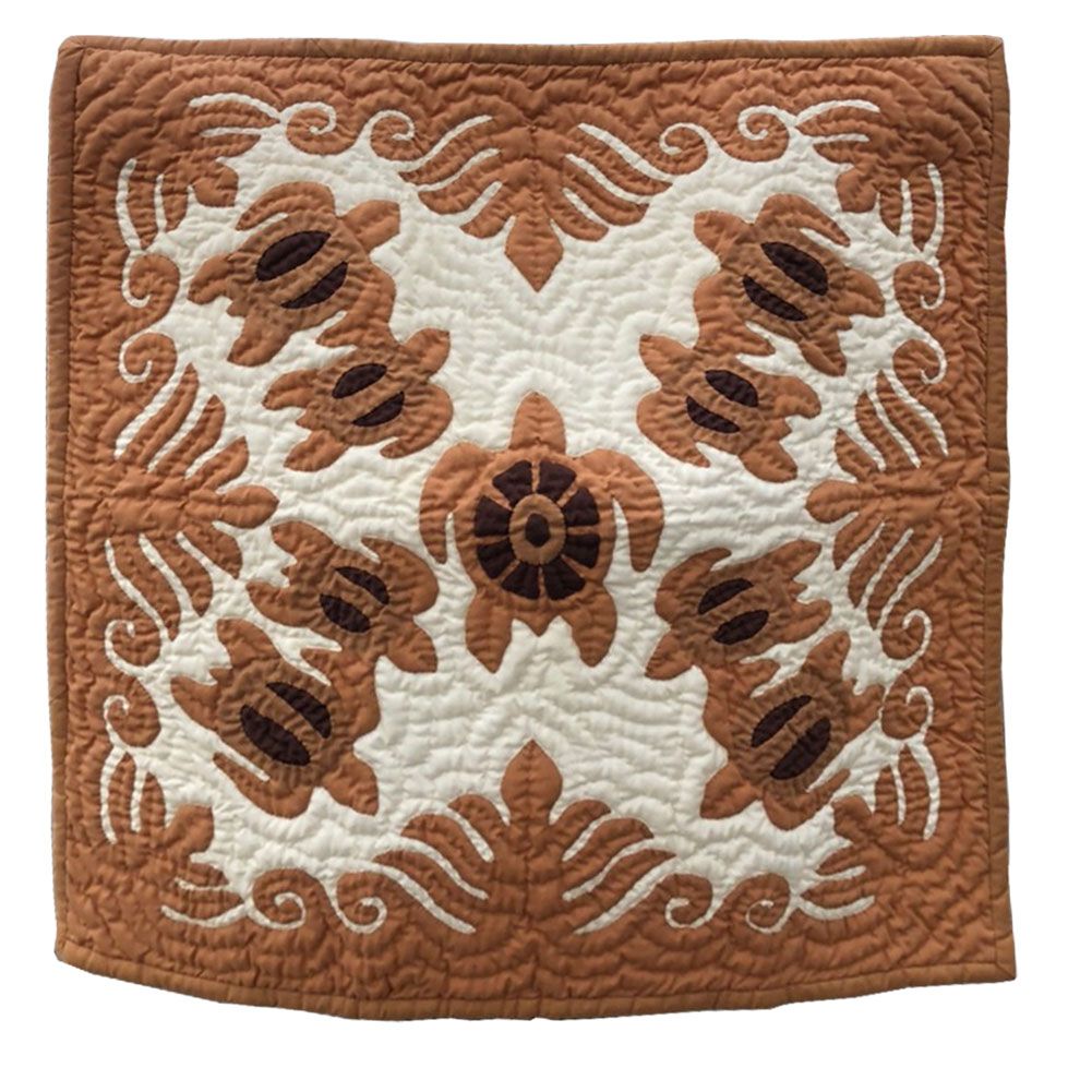 新品】ハワイアンキルト タペストリー ホヌ 65×65cm インテリア 壁掛け