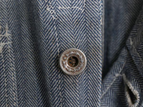 40s 大戦 ☆ チェーンステッチ 刺繍 ヘリンボーン オールインワン