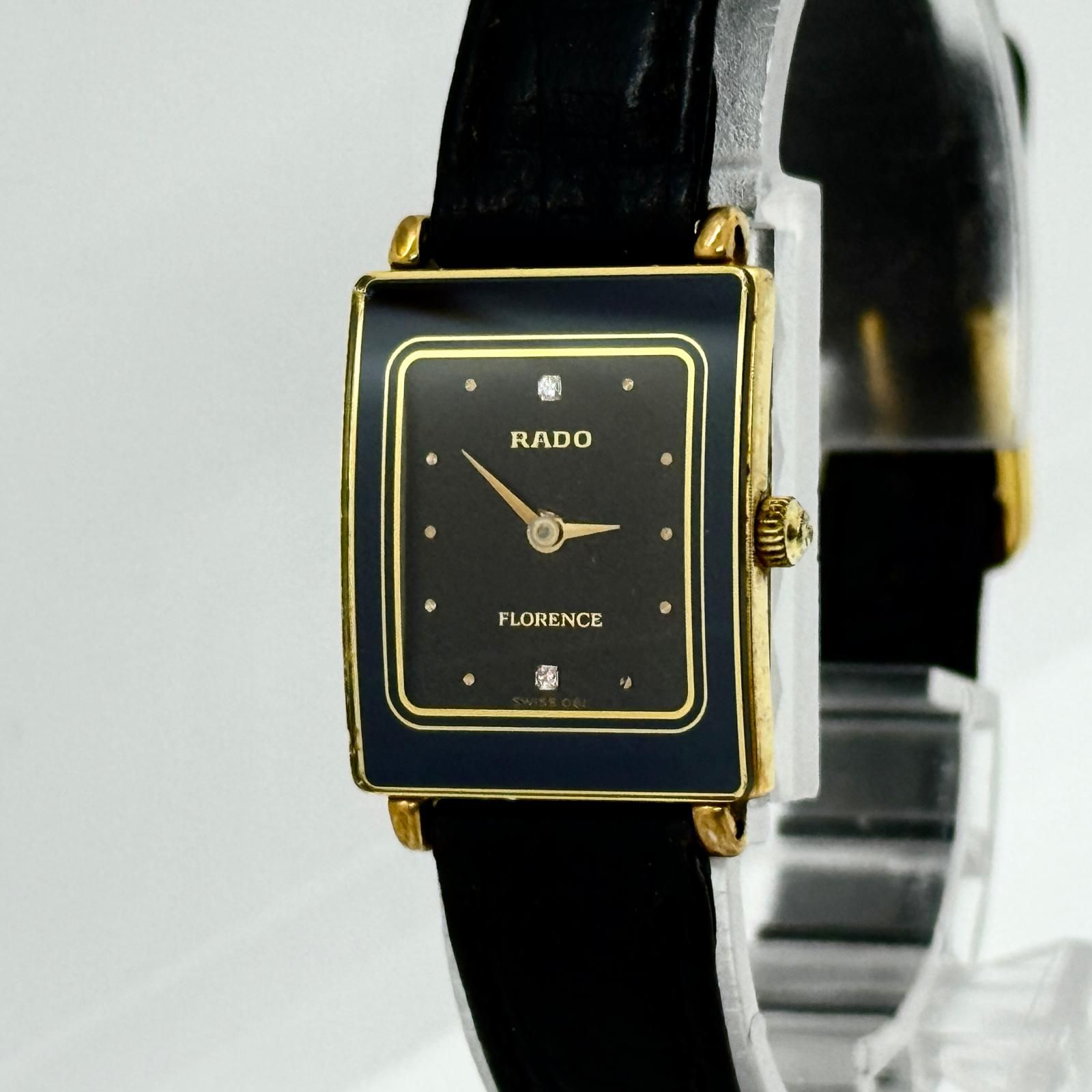 RADO ラドー 2Pダイヤ FLORENCE 153.3606.2 ブラック QZ レディース