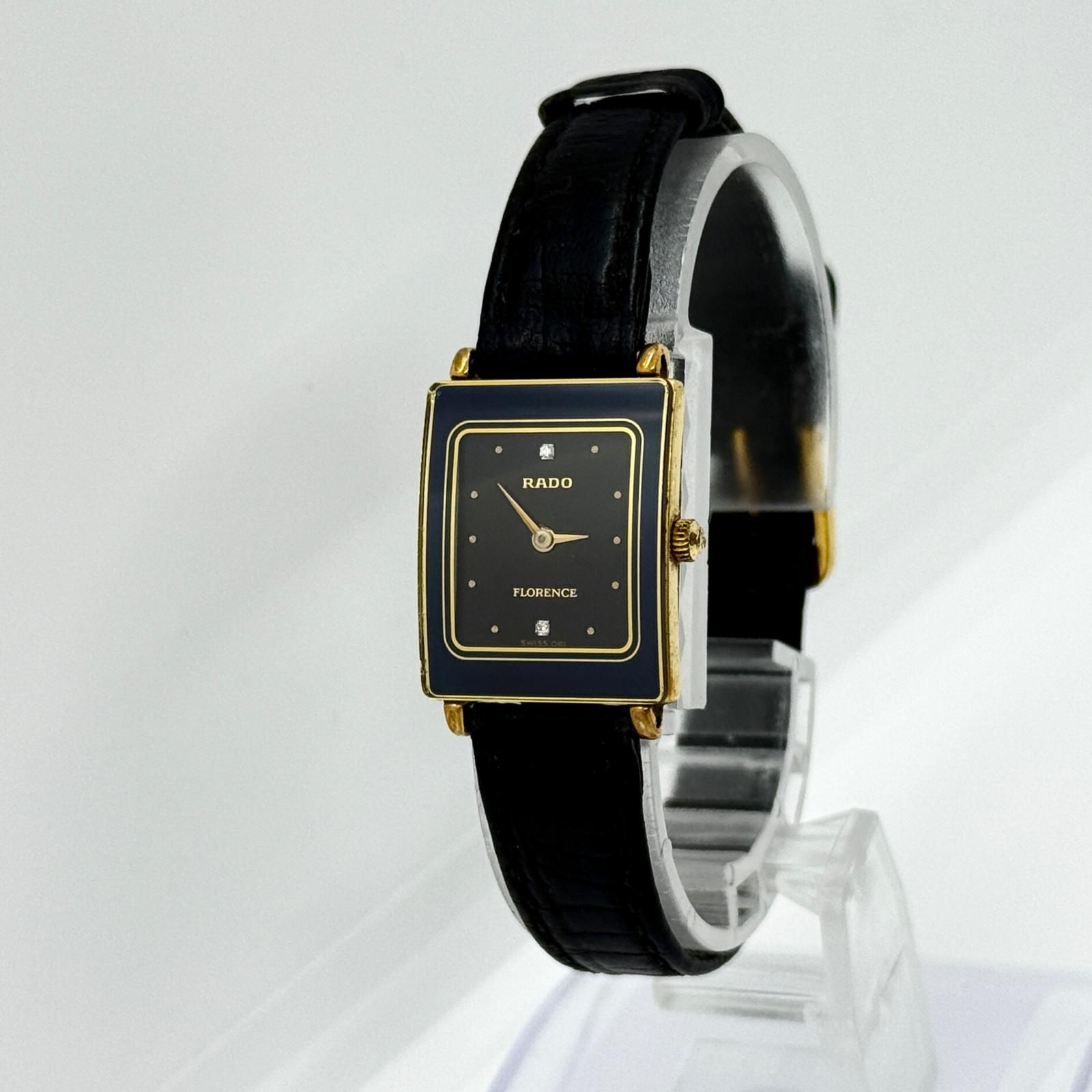 RADO ラドー 2Pダイヤ FLORENCE 153.3606.2 ブラック QZ レディース