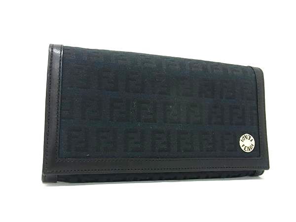 FENDI フェンディ 財布 ズッキーノ 8M0000 ブラック キャンバス レザー