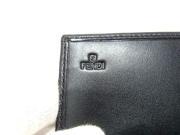 FENDI フェンディ 財布 ズッキーノ 8M0000 ブラック キャンバス レザー