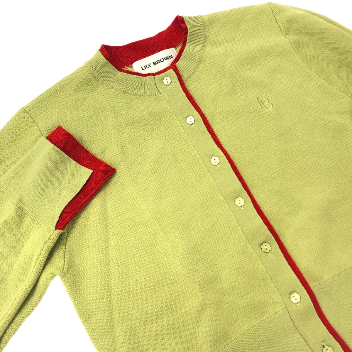 Lily Brown リリーブラウン カシミアブレンドレイヤードカーディガン