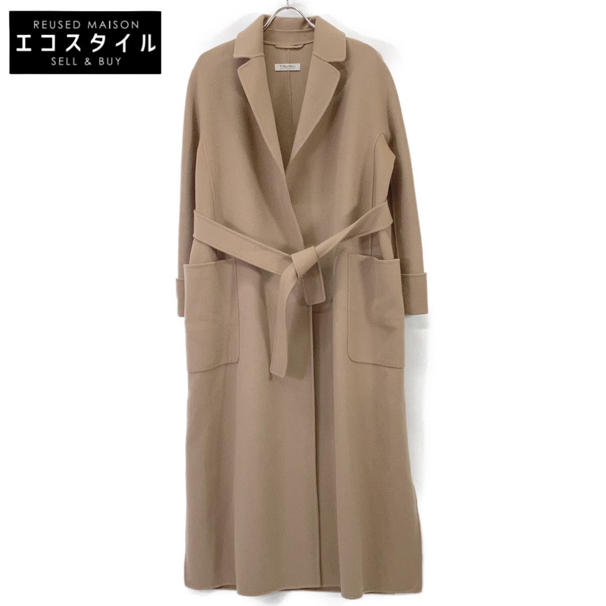 S MaxMara エスマックスマーラ 901616996 ｸﾁｰﾄｱﾏｰﾉ ﾍﾞﾙﾃｯﾄﾞｵｰﾊﾞｰｺｰﾄ 40