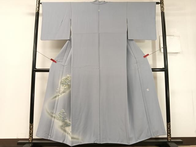 平和屋着物●京友禅の人間国宝　上野為二　色留袖　風景花文　暈し染め　正絹　逸品　CABC9831vp 平和屋着物○京友禅の人間国宝 上野為二 色留袖 風景花文 暈し染め