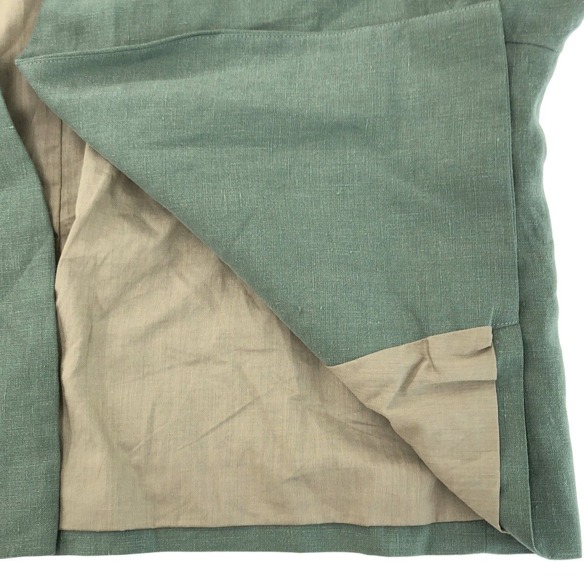 CristaSeya クリスタセヤ 23SS リネンノーカラージャケット グリーン M