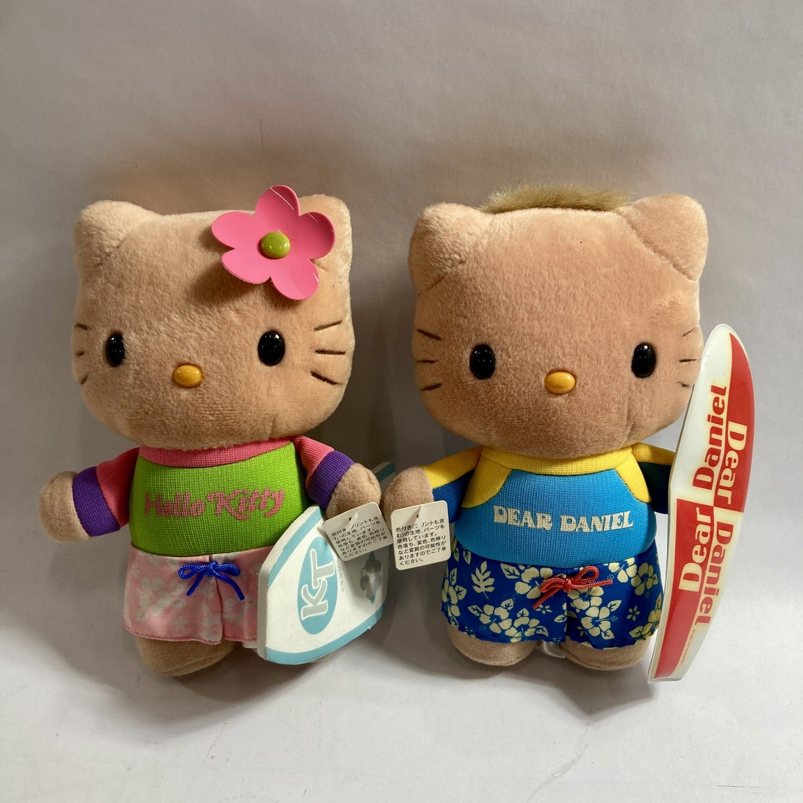 ☆ 希少! サーフィン 日焼けキティちゃん＆ダニエル ぬいぐるみ 2点