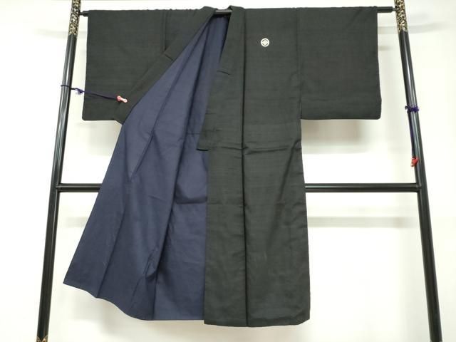平和屋着物●男性　黒紋付　紬地　正絹　逸品　DABC2294ud 平和屋着物○男性 黒紋付 紬地 正絹 逸品 DABC2294ud - メルカリ