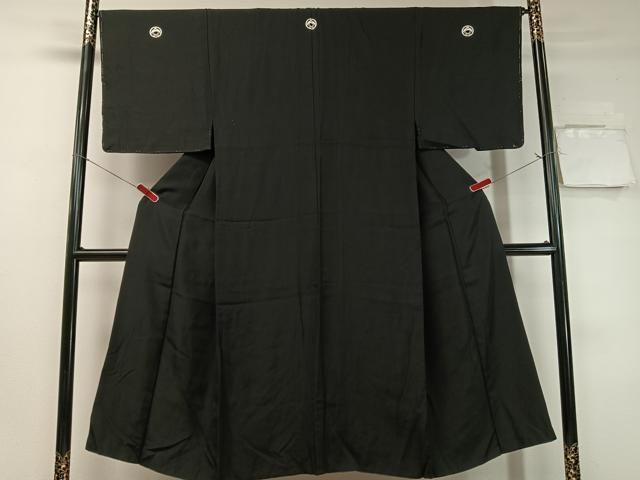 平和屋着物●男性　黒紋付　正絹　逸品　未使用　CABC9995vp