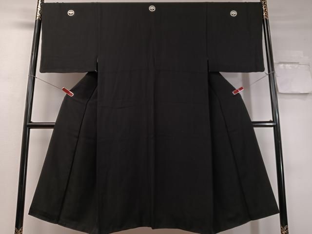 平和屋着物●男性 黒紋付 正絹 逸品 CABC9996vp