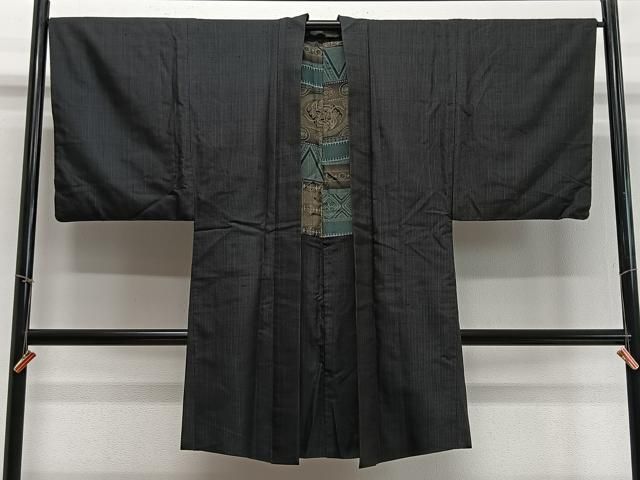 平和屋着物∞男性 長羽織 紬地 間道 正絹 逸品 CABD4608ua - メルカリ