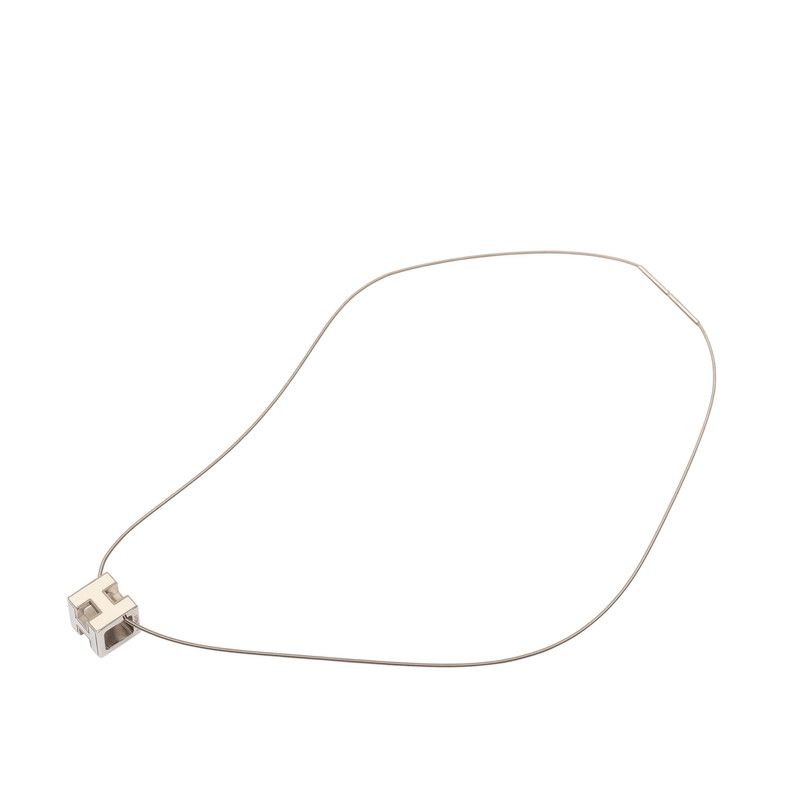 エルメス カージュ ド アッシュ Hキューブ シルバー ホワイト メタル