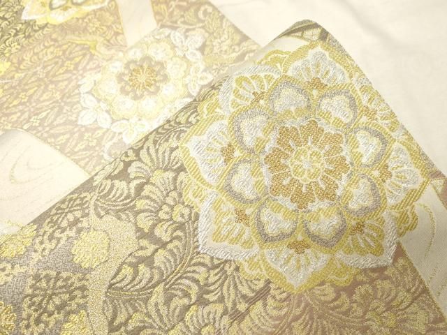 平和屋着物▽六通柄袋帯 彩取逸品集 金銀糸 正絹 逸品 CABC8680dy