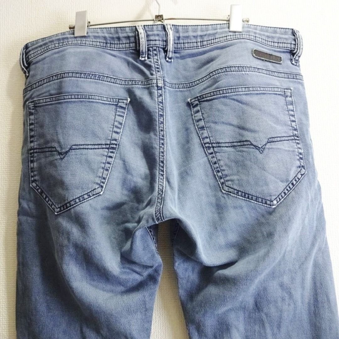 メンズ DIESEL ジョグジーンズ THOMMER ダメージ加工 W32 XL相当 青