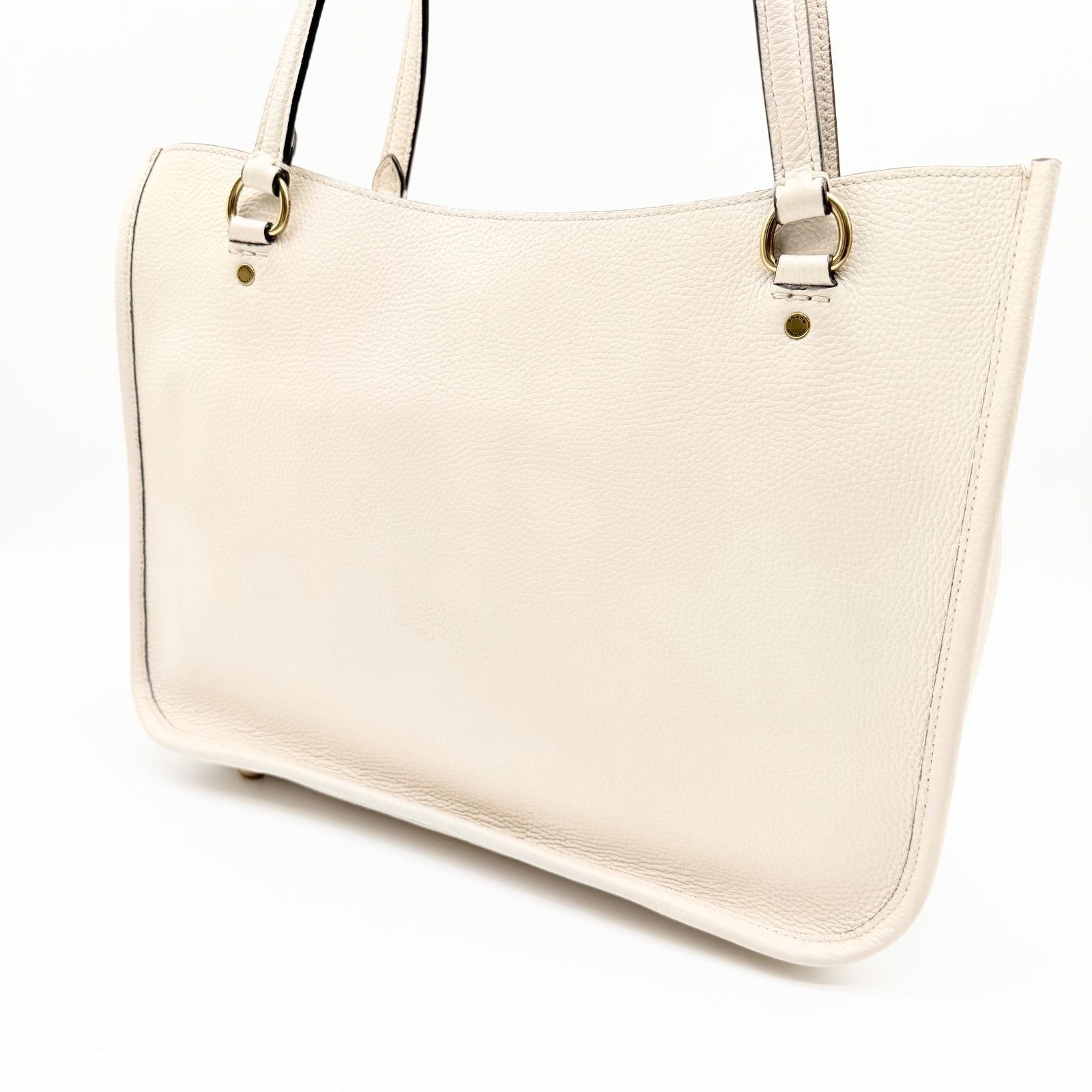 COACH y2k white beige carry all tote bag leather コーチ タイラー 