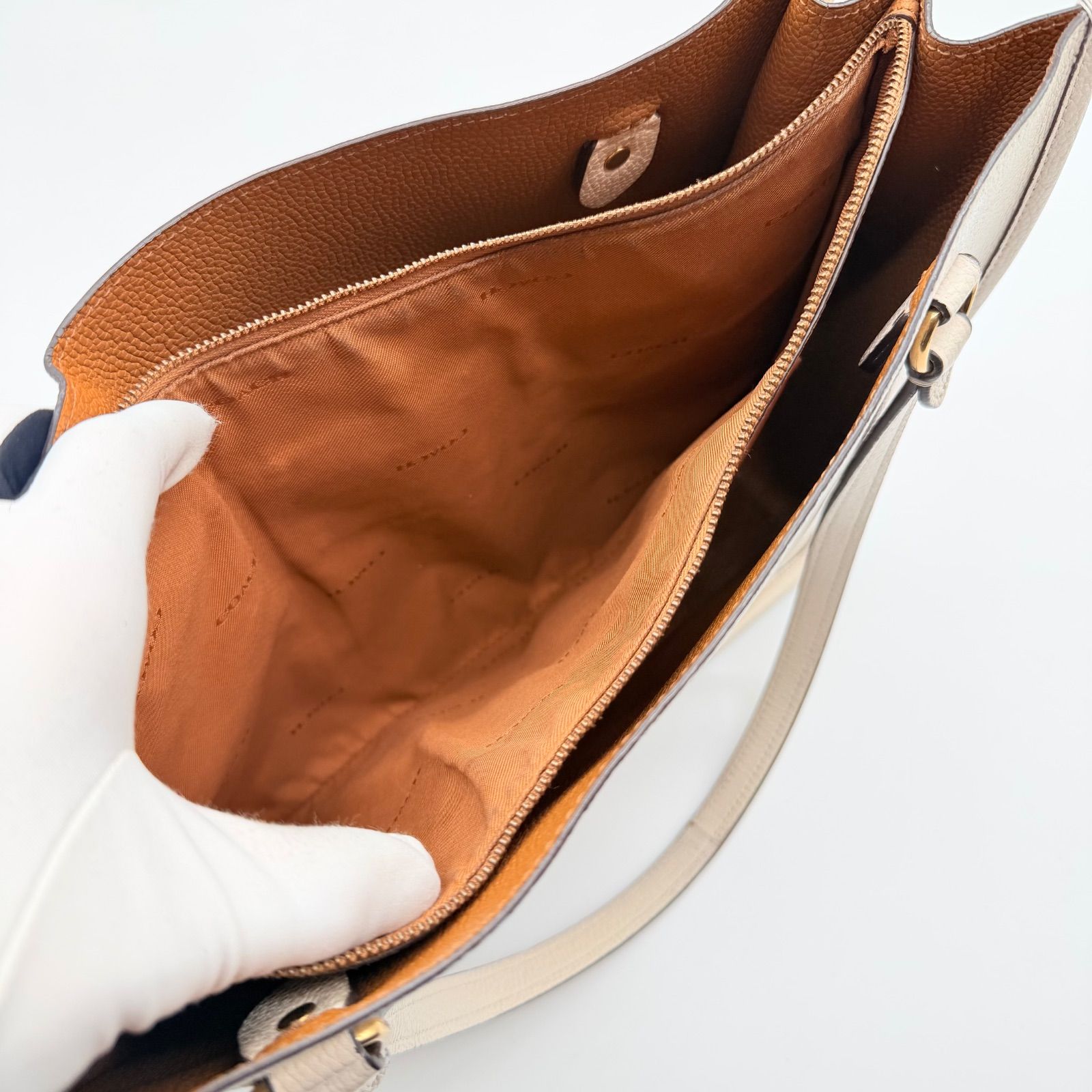 COACH y2k white beige carry all tote bag leather コーチ タイラー 