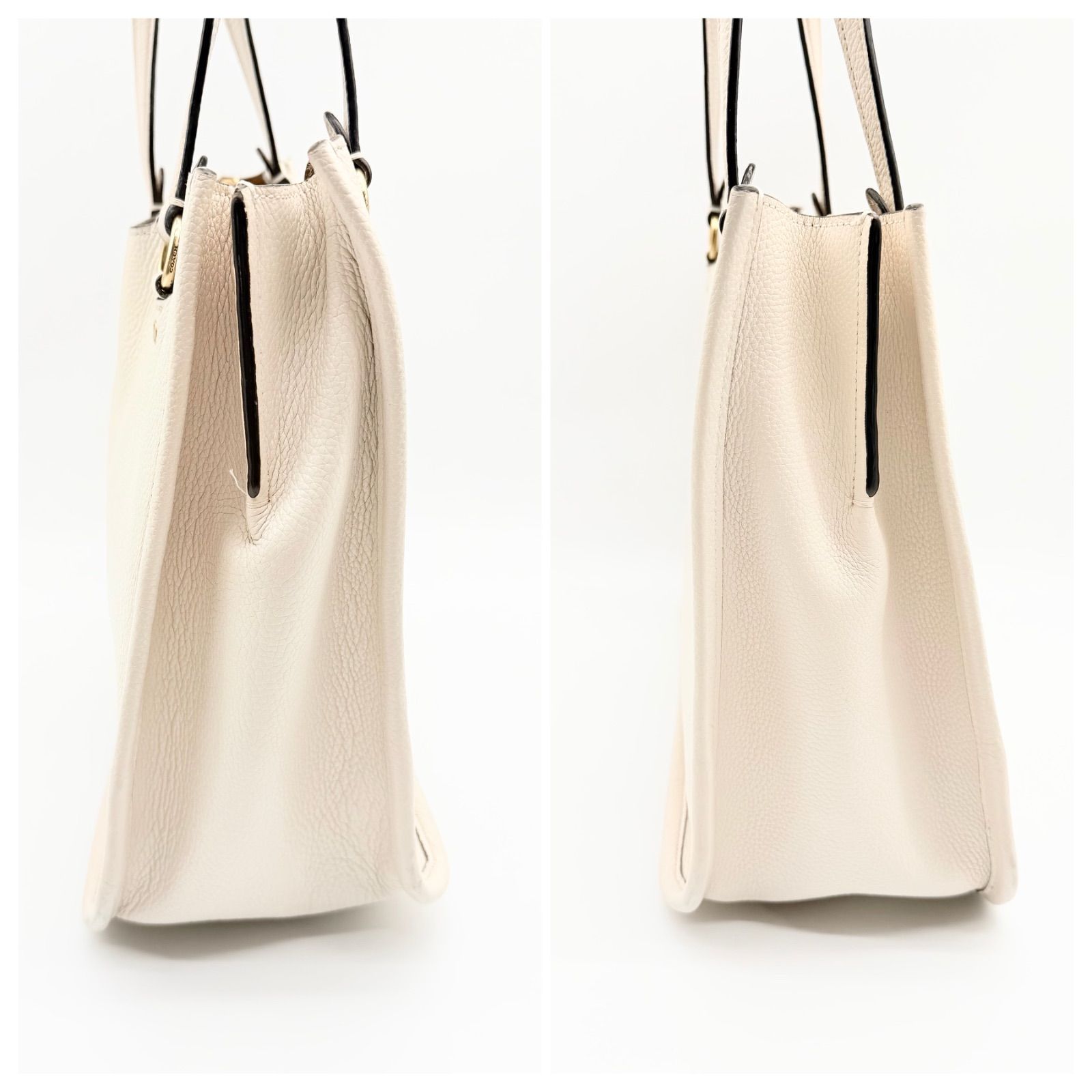 COACH y2k white beige carry all tote bag leather コーチ タイラー 