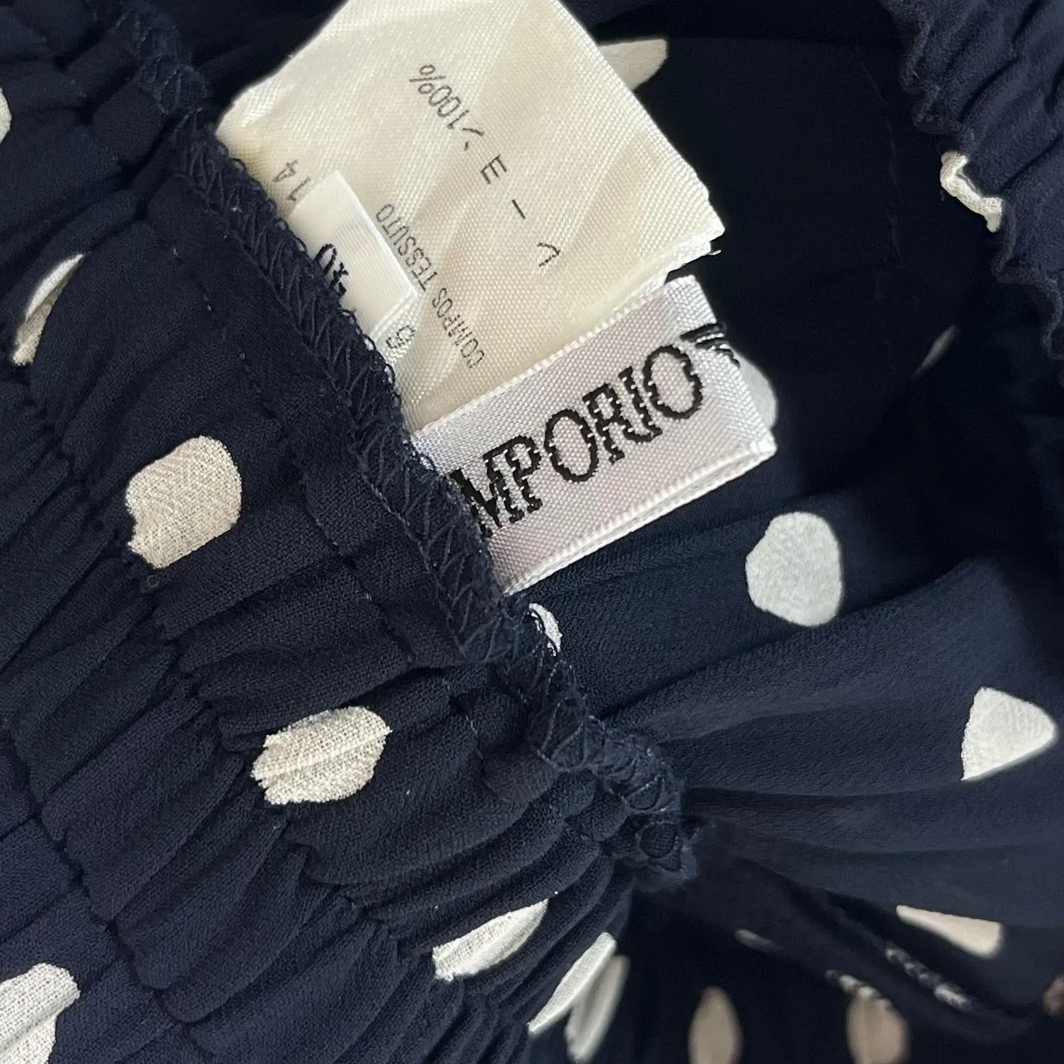 美品 EMPORIO ARMANI エンポリオアルマーニ ドット柄 総柄 ウエスト