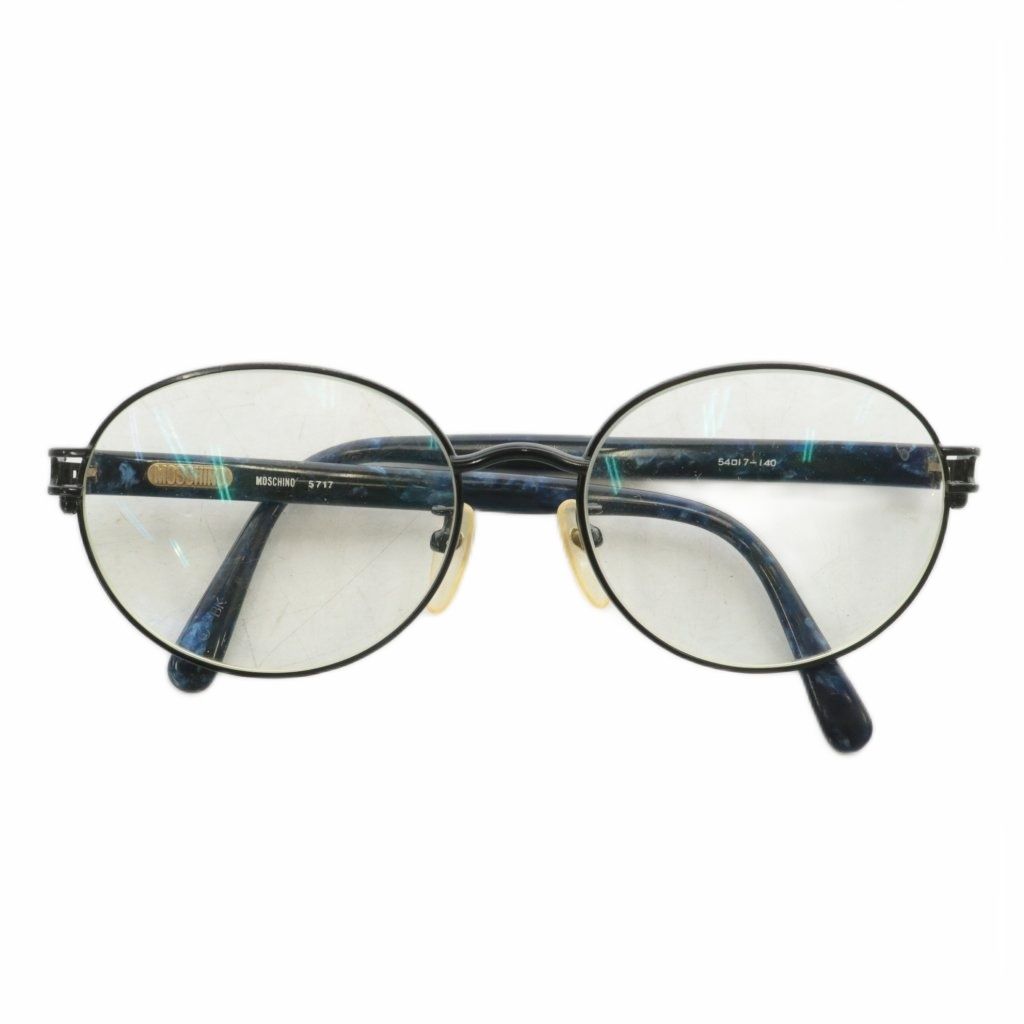 モスキーノ MOSCHINO 眼鏡 メガネ 度あり メタルフレーム ラウンド