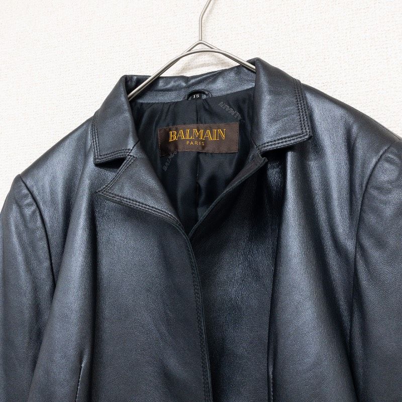 BALMAIN バルマン レザージャケット テーラード 羊革 ラムレザー