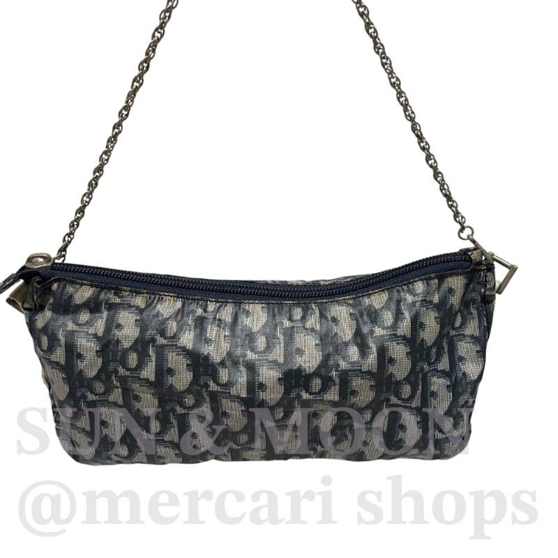 クリスチャンディオール アクセサリーポーチ トロッター柄 ブルー系