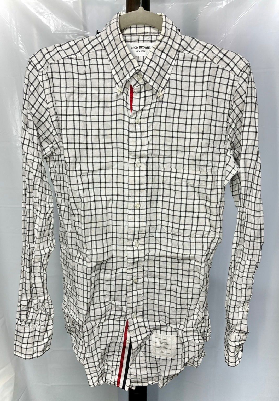 THOM BROWNE/トムブラウン/長袖シャツ/チェック柄/グレー/メンズ 7,999円