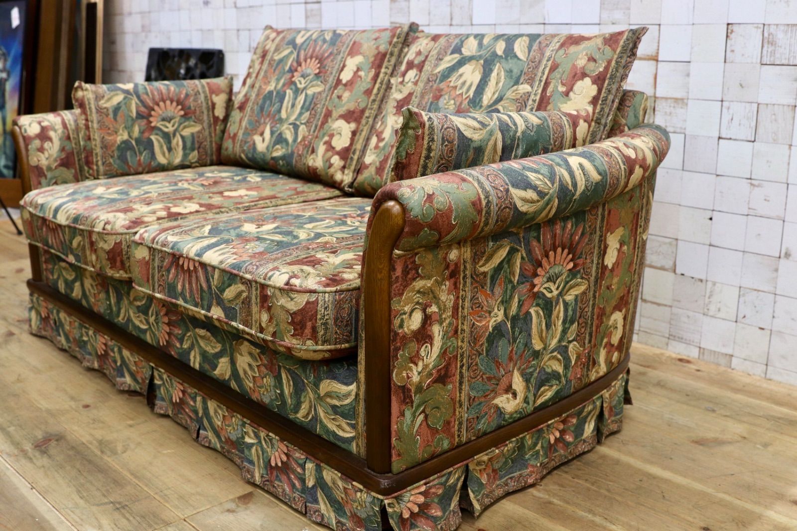 GMIK875○飛騨産業 / HIDA キツツキ 2人掛けソファ ラブソファ レトロ