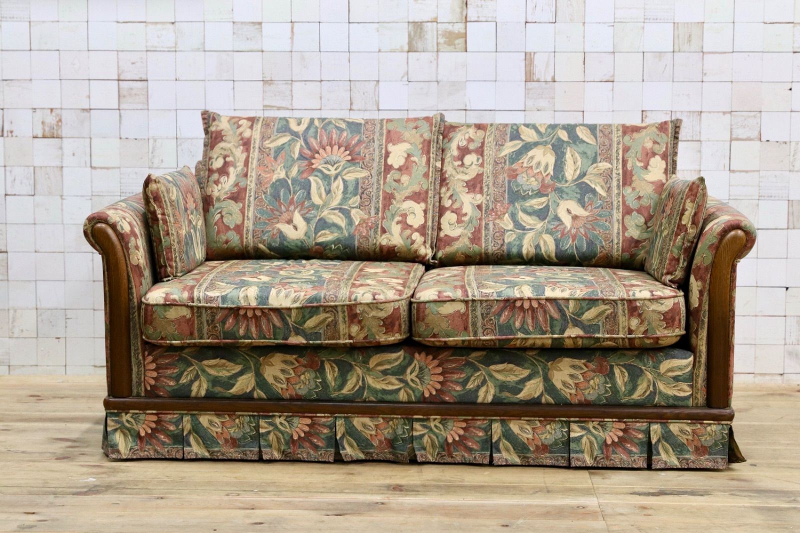 GMIK875○飛騨産業 / HIDA キツツキ 2人掛けソファ ラブソファ レトロ