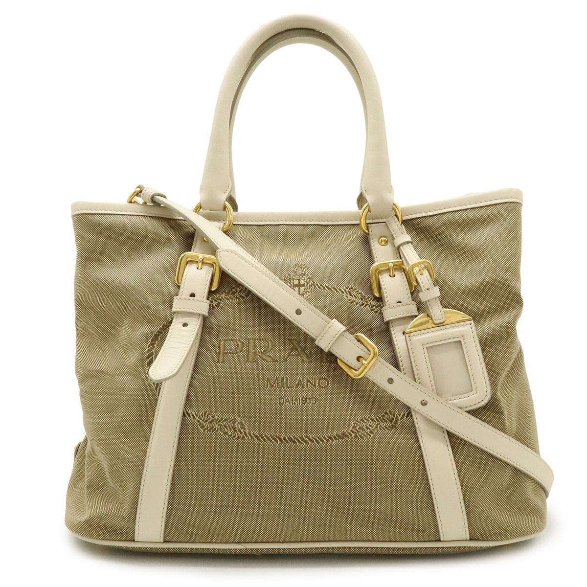 PRADA プラダ ロゴジャガード トートバッグ 2WAY ショルダーバッグ 