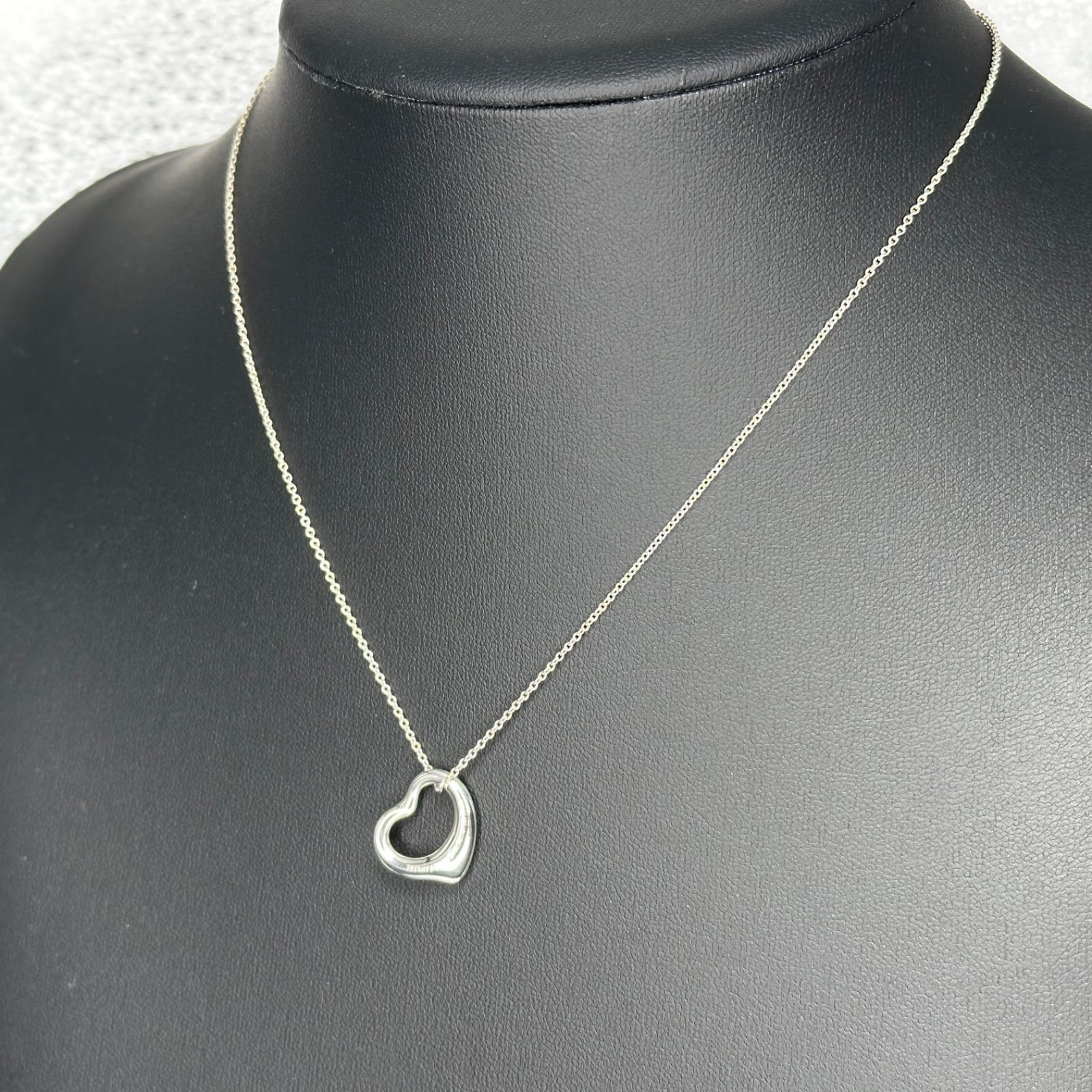 ティファニー オープンハート ネックレス シルバー 箱付 正規品 Elsa